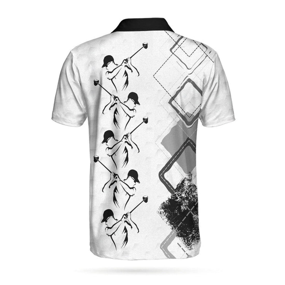 We Be Clubbin Golf Short Sleeve Polo Shirt, Golf Pattern Black And White Golfer Polo Shirt, Best Golf Shirt For Men