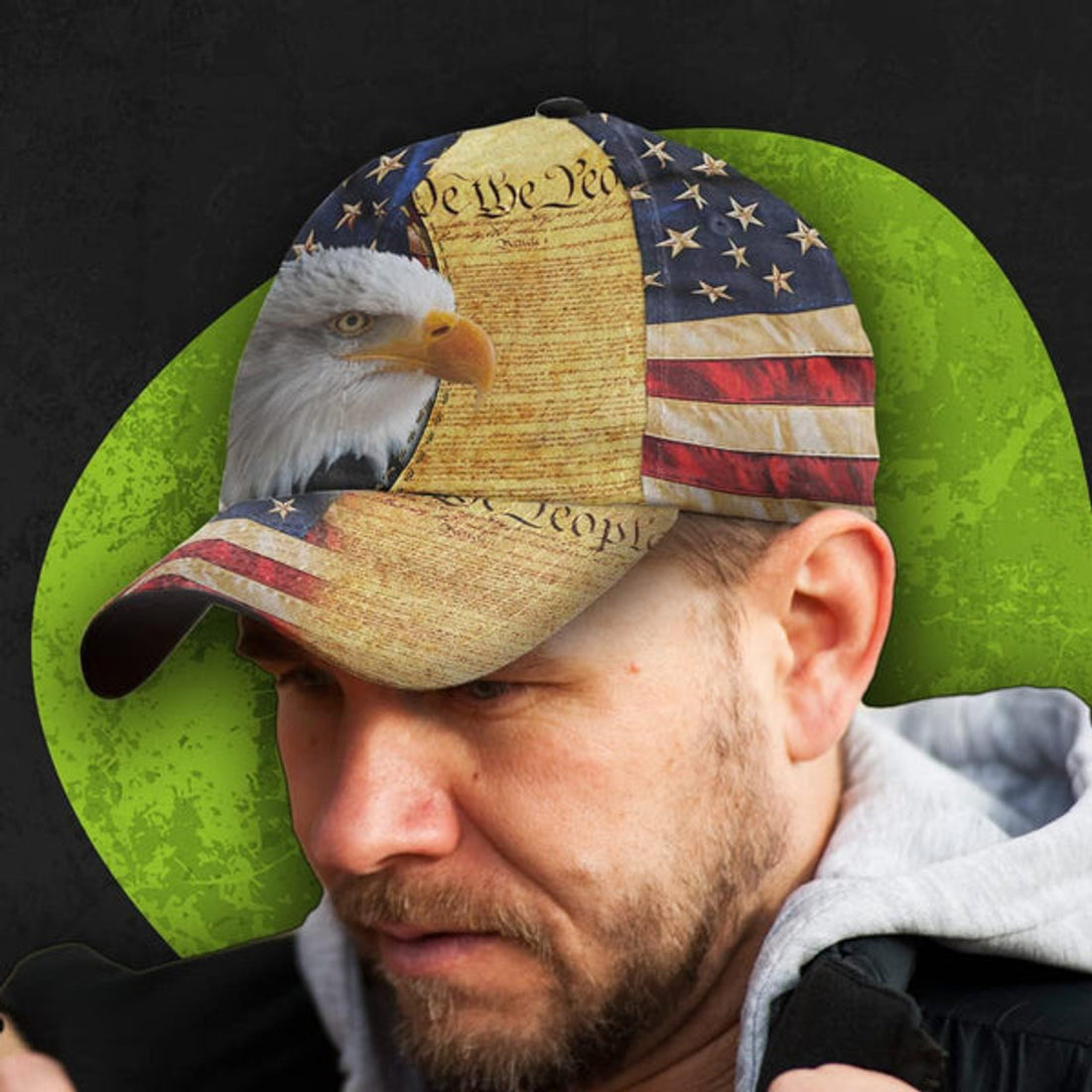 FUNSTUFFPRINT We The People Eagle Classic Hat All Over Print - Christian Hats for Men and Women