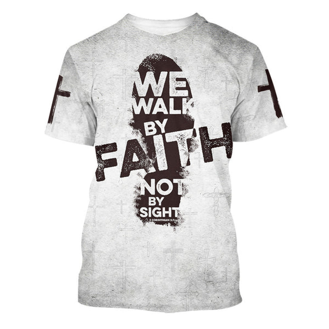 FUNSTUFFPRINT We Walk By Faith Not By Sight 1 Christian 3D T-shirt