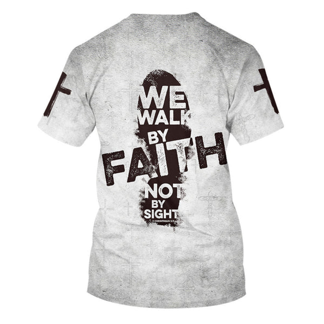 FUNSTUFFPRINT We Walk By Faith Not By Sight 1 Christian 3D T-shirt
