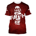 FUNSTUFFPRINT We Walk By Faith Not By Sight Christian 3D T-shirt