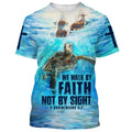 FUNSTUFFPRINT We Walk By Faith Not By Sight The Feet Of Jesus 3D T-Shirts - Christian Shirts For Men&Women 3D T-shirt
