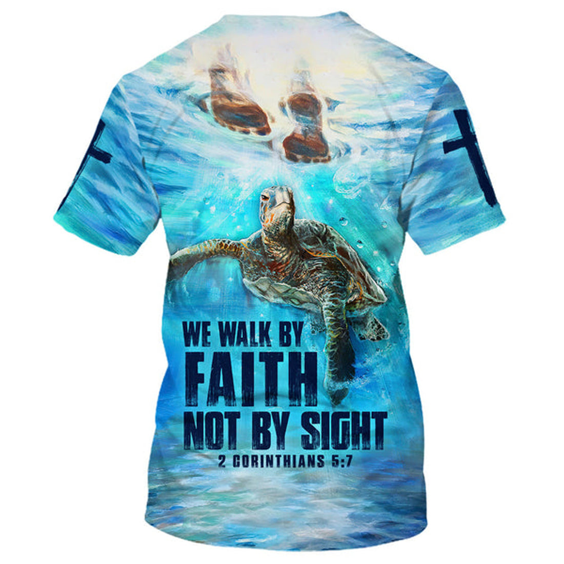 FUNSTUFFPRINT We Walk By Faith Not By Sight The Feet Of Jesus 3D T-Shirts - Christian Shirts For Men&Women 3D T-shirt