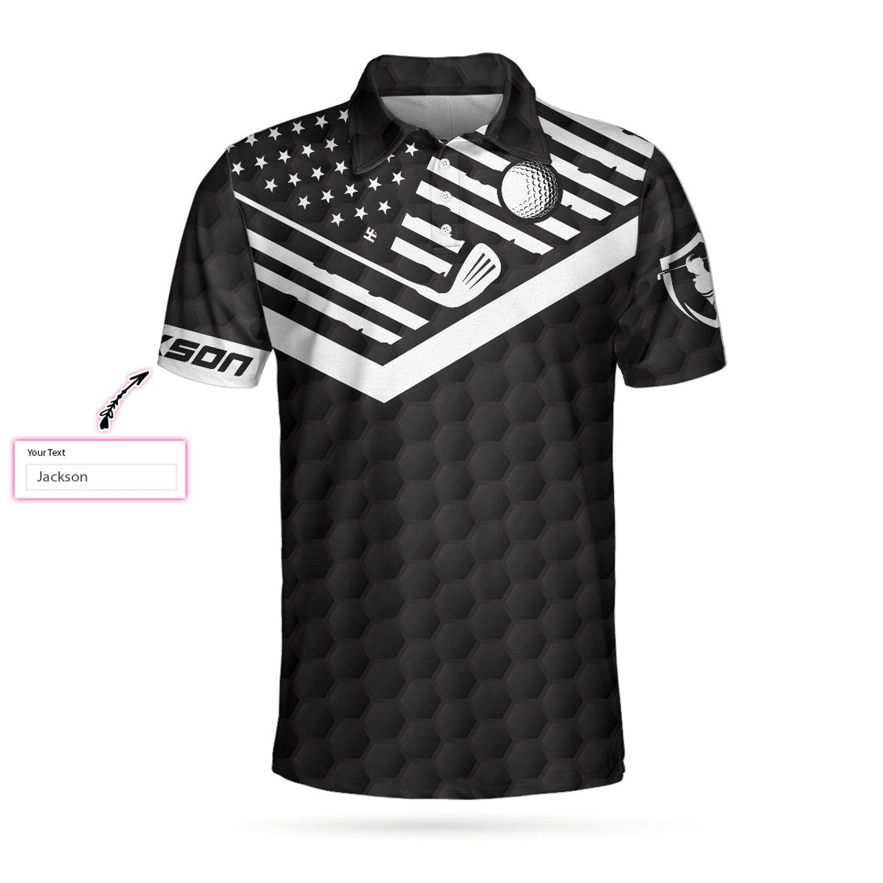 Custom Weapons Of Grass Destruction Custom Name Polo Shirt, Personalized Black American Flag Golf Shirt For Men - Perfect Gift For Men, Golfers