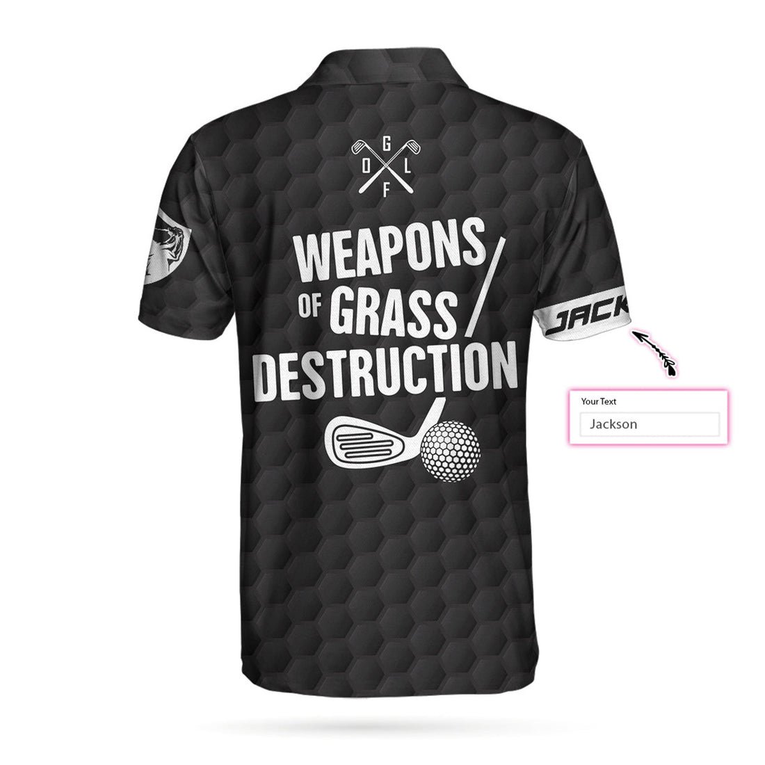 Custom Weapons Of Grass Destruction Custom Name Polo Shirt, Personalized Black American Flag Golf Shirt For Men - Perfect Gift For Men, Golfers