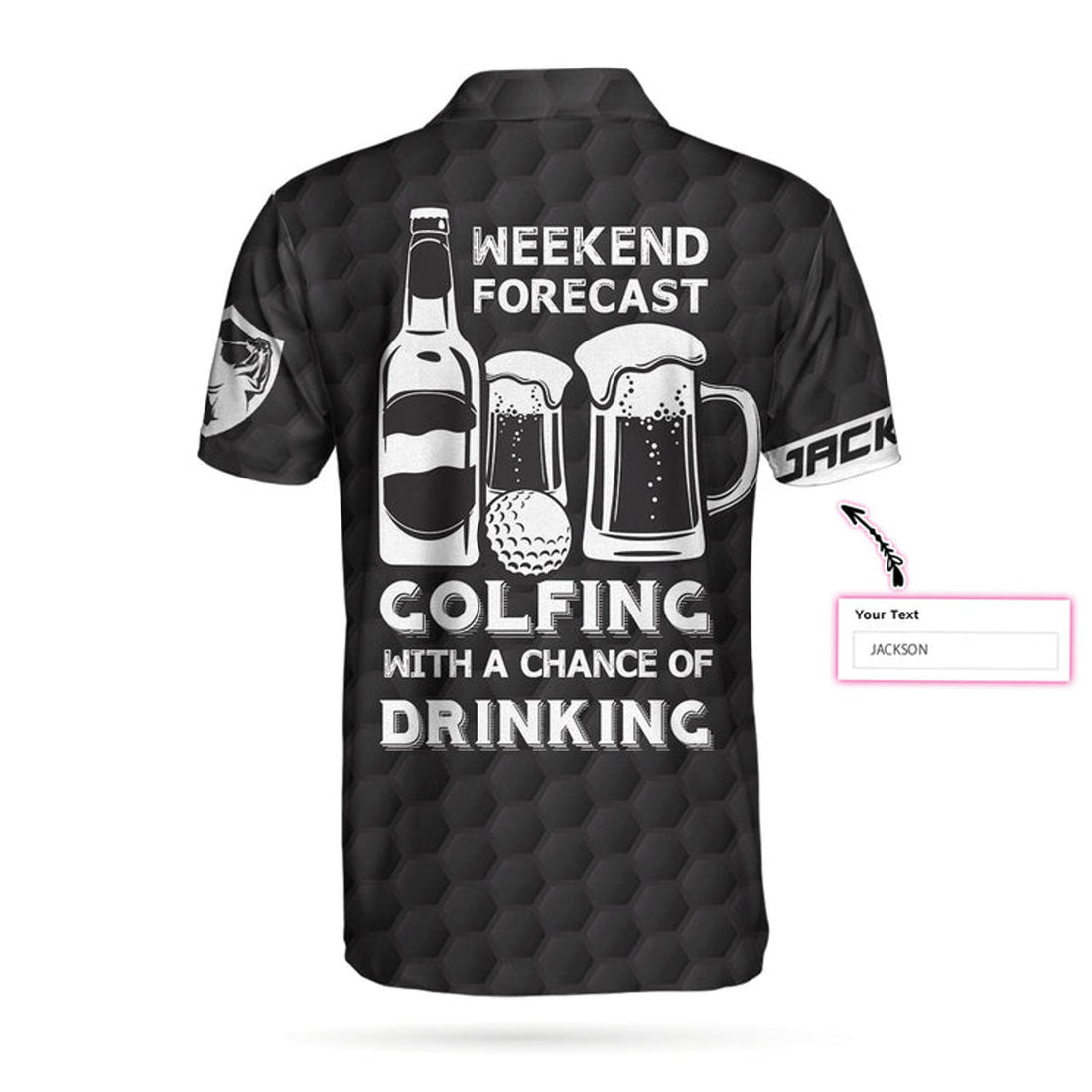 Custom Weekend Forecast Drinking Custom Golf Polo Shirt, Personalized Black American Flag Golf Shirt For Men