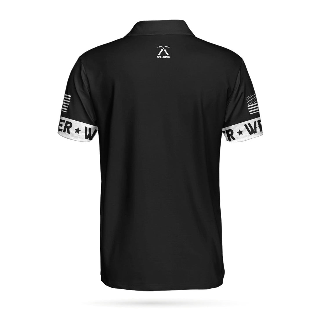 Welder Men Polo Shirt, The Man The Myth The Legend Polo Shirt, Personalized Black And White American Flag Welder Shirt - Perfect Gift For Men, Welders