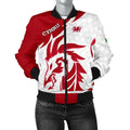 FUNSTUFFPRINT Welsh Bomber Jacket - Welsh Dragon Red (Women) 3D Bomber Jacket