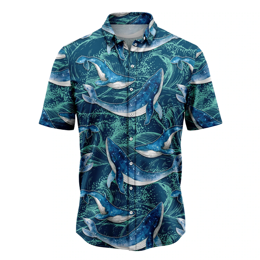 Whale Waves Hawaiian Shirt, Summer gift, Hawaiian Shirts for Men, Aloha Beach Shirt