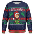 FUNSTUFFPRINT What the Elf Ugly Christmas Sweater, Christmas Sweater, Ugly Sweater, Funny Xmas Sweaters Ugly Sweater
