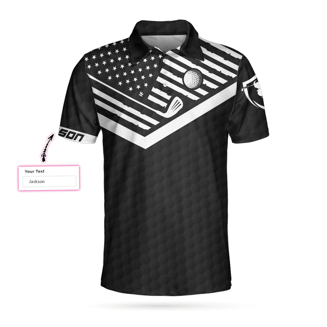 Custom When My Wife Lets Me Play Golf Custom Polo Shirt, Personalized Black American Flag Golf Shirt - Perfect Gift For Men