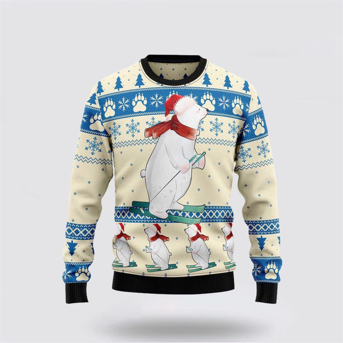 FUNSTUFFPRINT White Bear Funny Ugly Christmas Sweater – Sweater Gifts For Pet Lover Ugly  Sweater