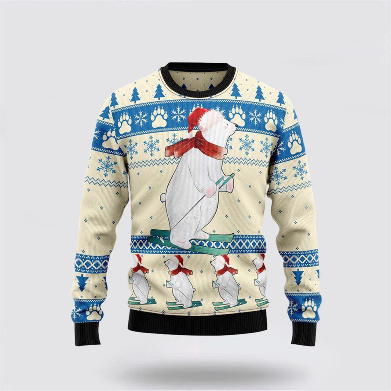 FUNSTUFFPRINT White Bear Funny Ugly Christmas Sweater – Sweater Gifts For Pet Lover Ugly  Sweater
