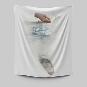 White Jesus Picture 4 - Jesus Tapestry Wall Art - Christian Wall Art - Jesus Wall Decor