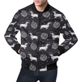 FUNSTUFFPRINT Wiener Dog Dachshund Astronaut Pattern Print Mens 3D Bomber Jacket