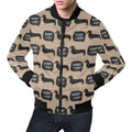 FUNSTUFFPRINT Wiener Dog Woof Woof Dachshund Pattern Print Mens 3D Bomber Jacket