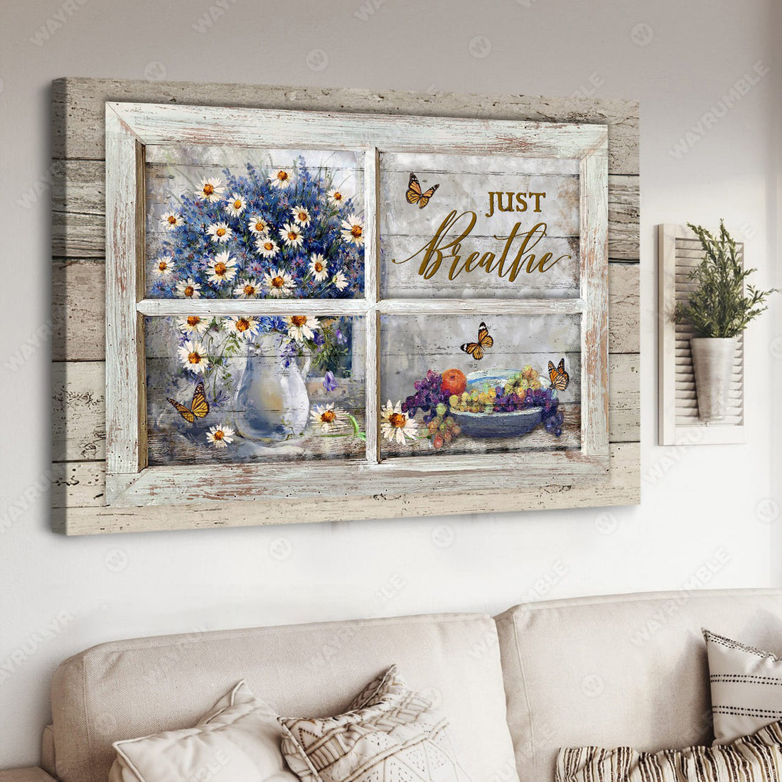 Window Decor, Butterfly Flower, Lavender Lover Poster and Canvas