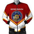 FUNSTUFFPRINT Wisconsin Coat Of Arms Men Bomber Jacket Lucian Style 3D Bomber Jacket