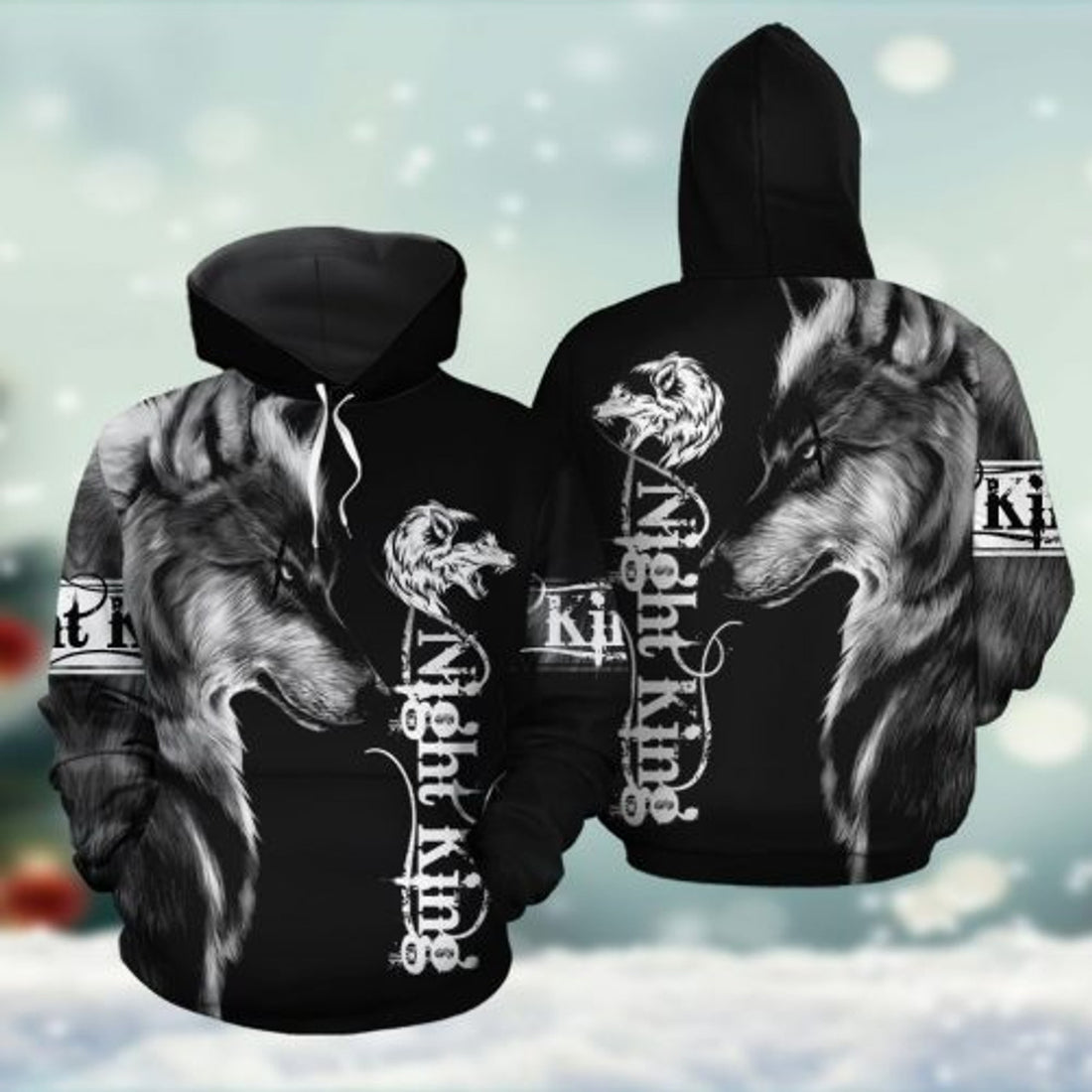 FUNSTUFFPRINT Wolf 3D All Over Hoodie Night King 3D Hoodie and Zip Hoodie