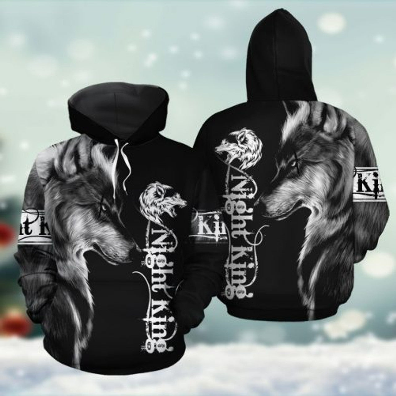 FUNSTUFFPRINT Wolf 3D All Over Hoodie Night King 3D Hoodie and Zip Hoodie
