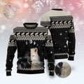 FUNSTUFFPRINT Wolf Day And Night Ugly Christmas Sweater, Christmas Sweater, Ugly Sweater, Funny Xmas Sweaters Ugly Sweater