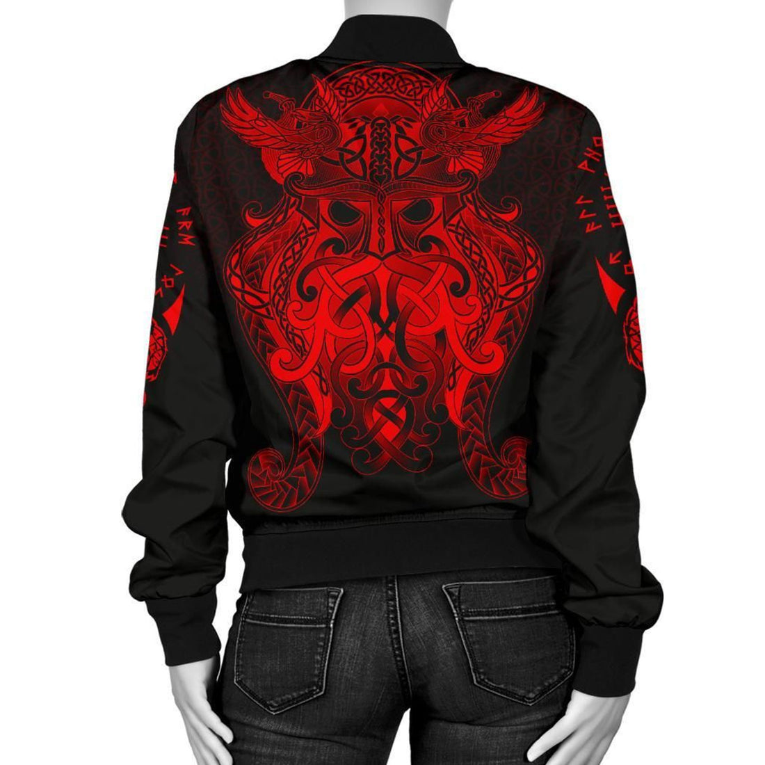 FUNSTUFFPRINT Women's Bomber Jacket Muninn 3D Bomber Jacket