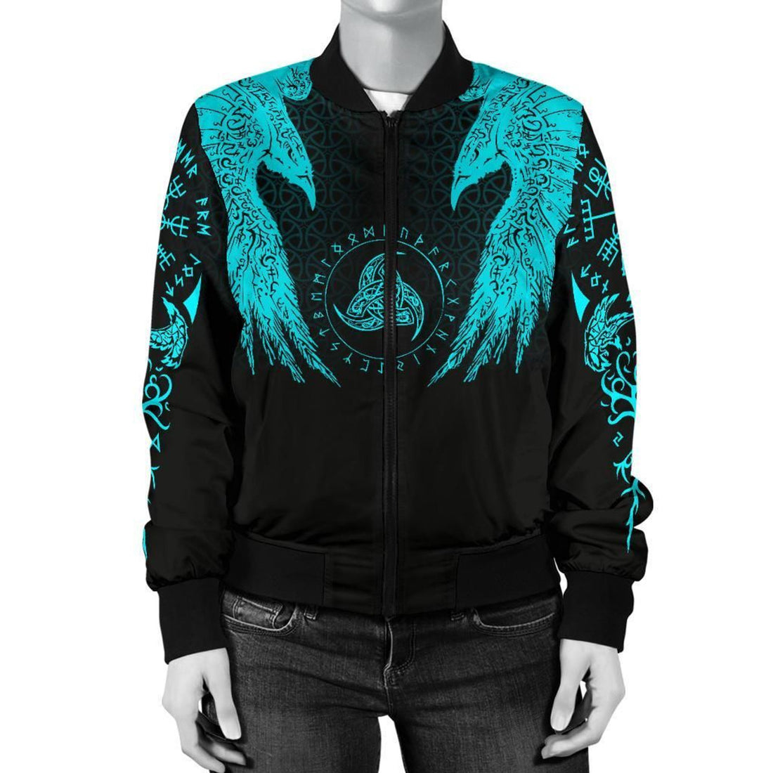 FUNSTUFFPRINT Women's Muninn 3D Bomber Jacket