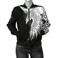 FUNSTUFFPRINT Women's Bomber Jacket Mystical Raven Tattoo Special 3D Bomber Jacket