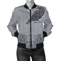 FUNSTUFFPRINT Women's Bomber Jacket - Odin's Celtic Raven - Scandinavian Tattoo 3D Bomber Jacket