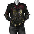 FUNSTUFFPRINT Women's Bomber Jacket The Wolves Skoll and Hati 3D Bomber Jacket