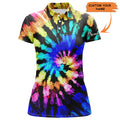 Custom Womens Golf Polo Shirts With Tie Dye Pattern Custom Name Pattern Golf Shirt For Women, Golf Tops, Perfect Gift For Women