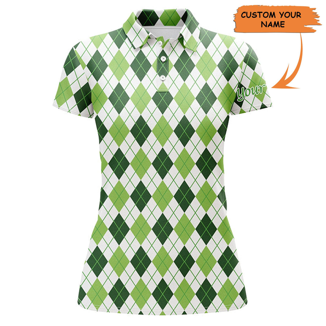 Custom Womens Polo Shirts Green Argyle St Patrick's Day Pattern Polo Shirt Custom Team Polo Shirt - Perfect Gift For Women