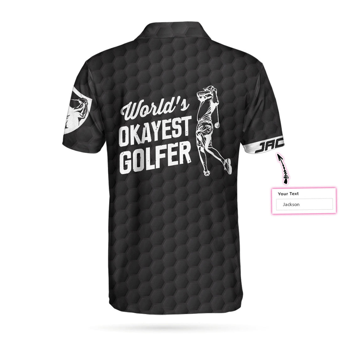 Custom World's Okayest Golfer Custom Polo Shirt, Personalized Black American Flag Golf Shirt For Men - Perfect Gift For Men