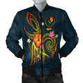FUNSTUFFPRINT YAP Polynesian Men's Bomber Jacket - Legend of YAP (Blue) - 3D Bomber Jacket
