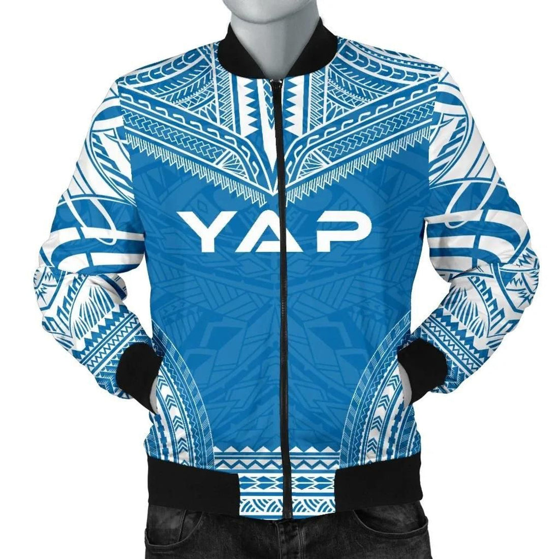 FUNSTUFFPRINT Yap Flag Polynesian Chief Men's Bomber Jacket - 3D Bomber Jacket