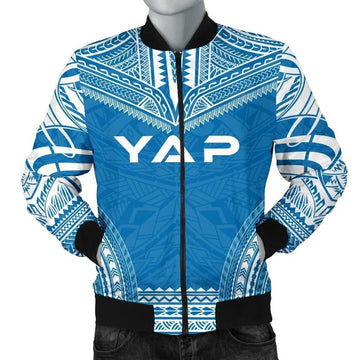 FUNSTUFFPRINT Yap Flag Polynesian Chief Men's Bomber Jacket - 3D Bomber Jacket