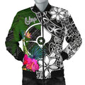 FUNSTUFFPRINT Yap Men Bomber Jacket - Turtle Plumeria Banana Leaf - 3D Bomber Jacket