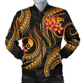 FUNSTUFFPRINT Yap Micronesian Men Bomber Jacket - Gold Plumeria - 3D Bomber Jacket