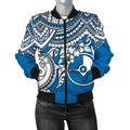 FUNSTUFFPRINT Yap Polynesian Bomber Jacket (Women) - Polynesian Turtle - 3D Bomber Jacket
