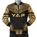 FUNSTUFFPRINT Yap Polynesian Chief Men's Bomber Jacket - Gold Version - 3D Bomber Jacket