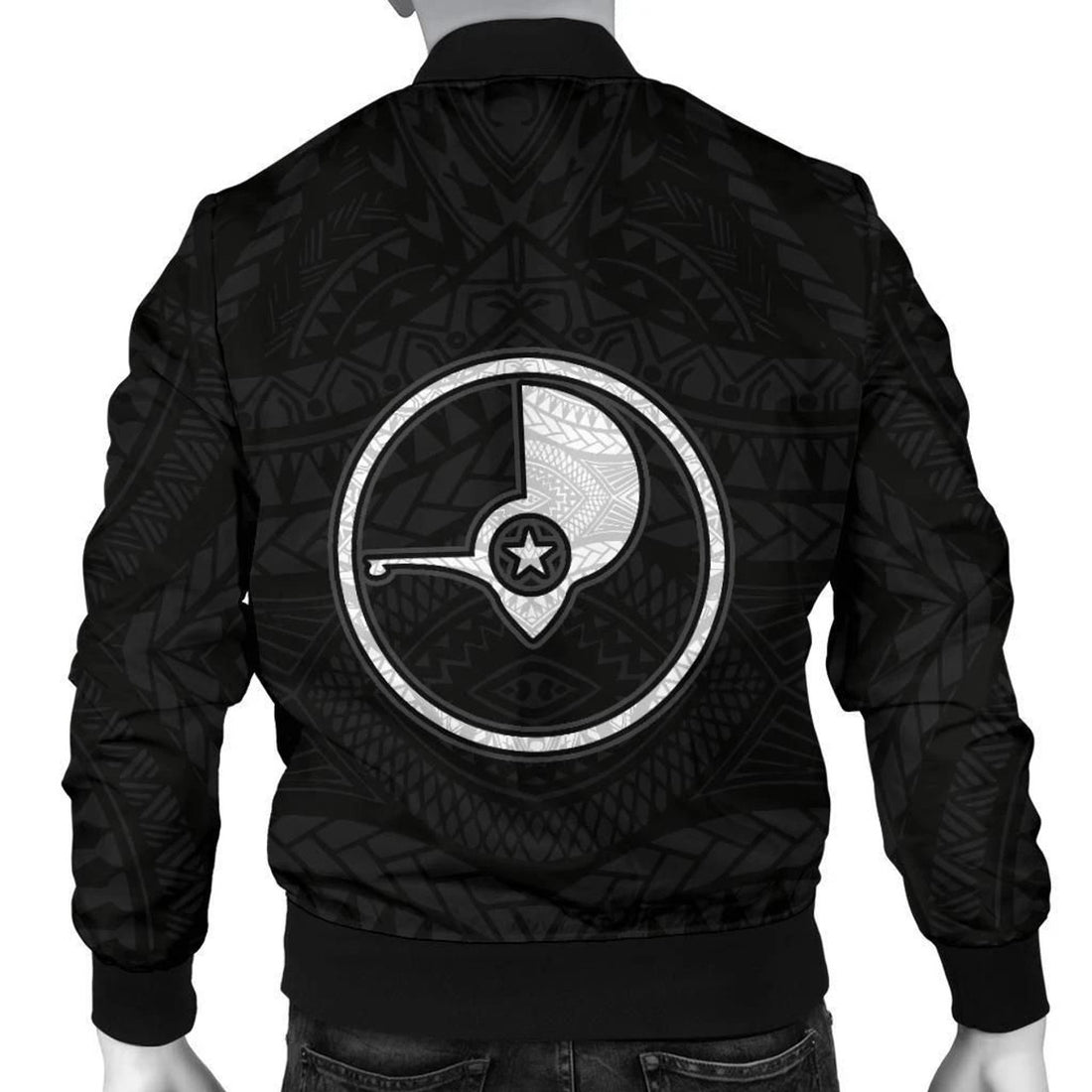 FUNSTUFFPRINT Yap Polynesian Men's Bomber Jacket - Micronesia Yapese Warrior - 3D Bomber Jacket