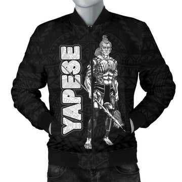 FUNSTUFFPRINT Yap Polynesian Men's Bomber Jacket - Micronesia Yapese Warrior - 3D Bomber Jacket