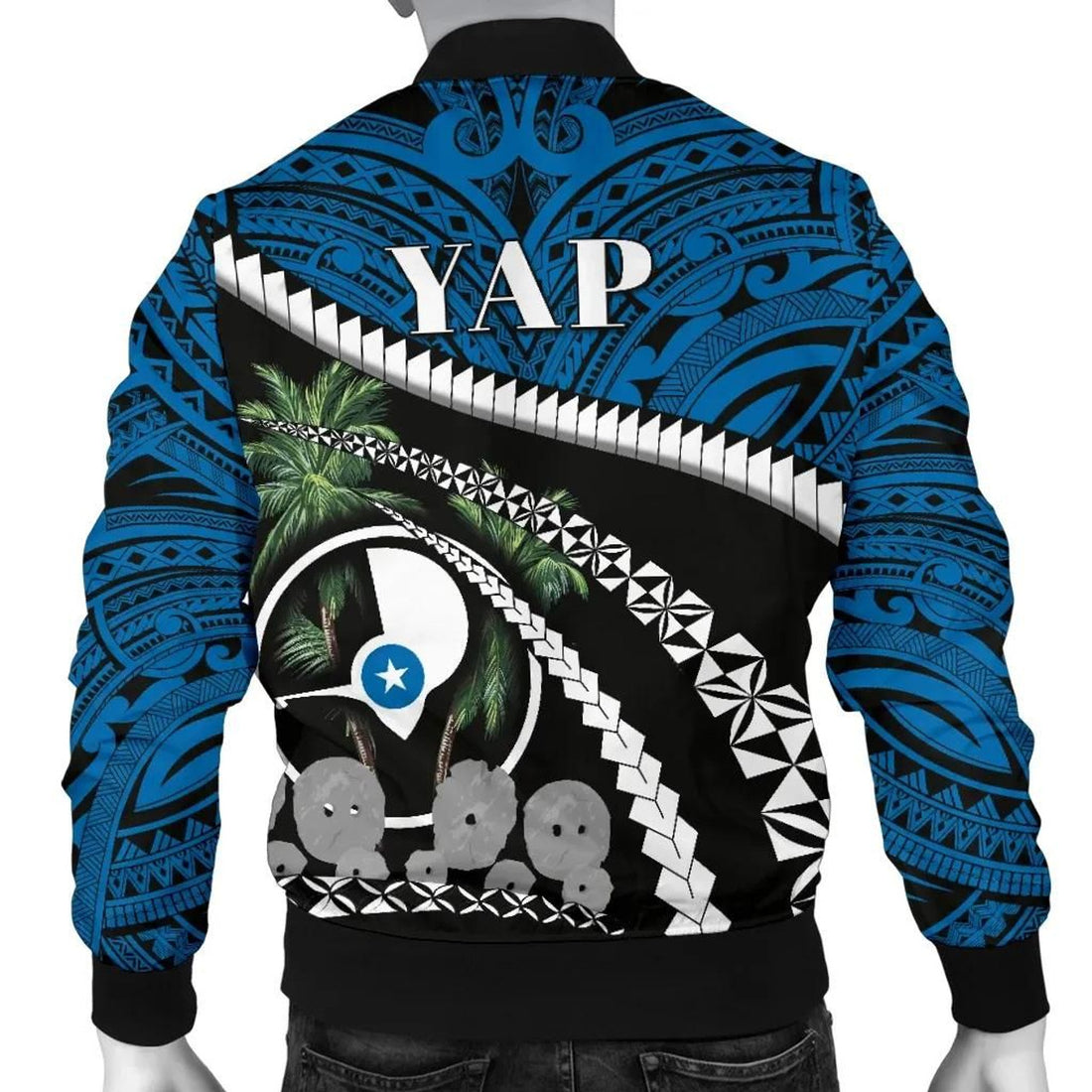 FUNSTUFFPRINT Yap Stone Money Men Bomber Jacket - Road to Hometown 3D Bomber Jacket