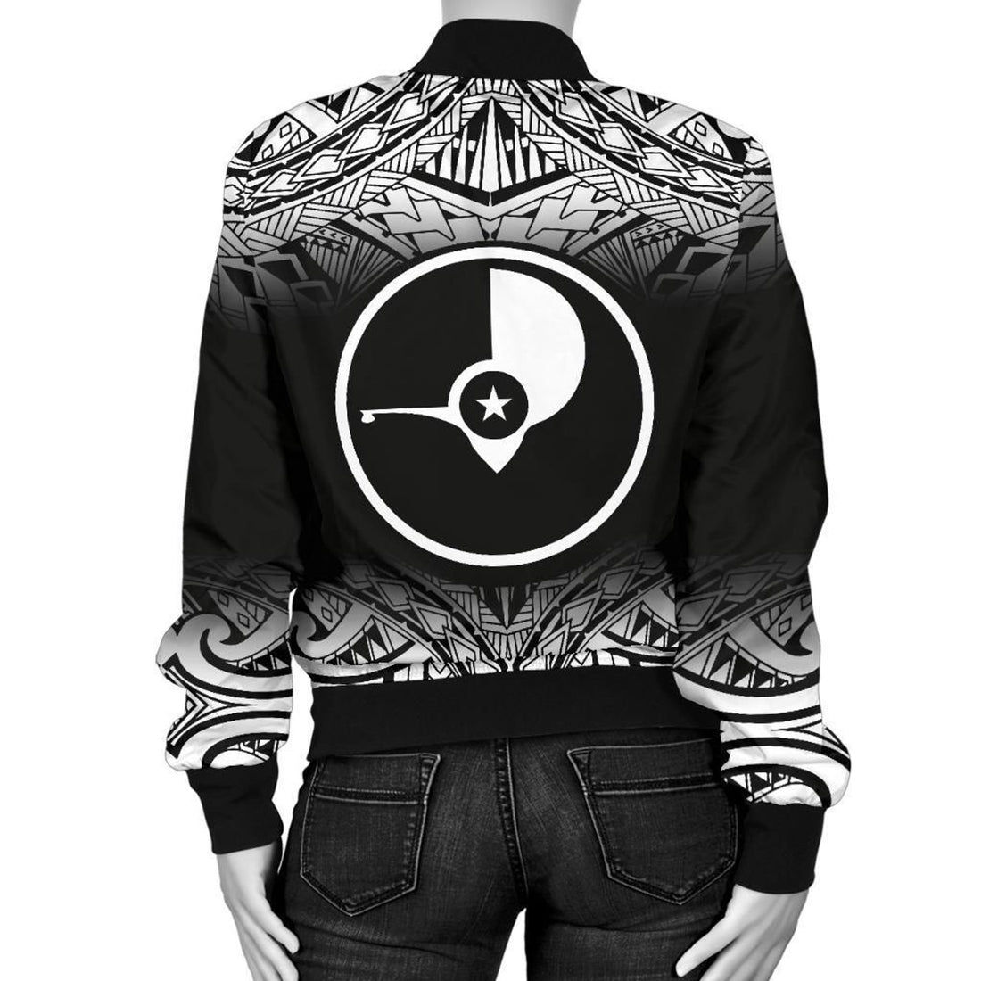 FUNSTUFFPRINT Yap Women's Bomber Jacket - Fog Black Style - 3D Bomber Jacket
