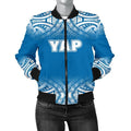 FUNSTUFFPRINT Yap Women's Bomber Jacket - Fog Blue Style - 3D Bomber Jacket
