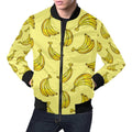 FUNSTUFFPRINT Yellow Banana Pattern Print Mens 3D Bomber Jacket