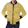 FUNSTUFFPRINT Yellow White Polka dot Pattern Print Mens 3D Bomber Jacket