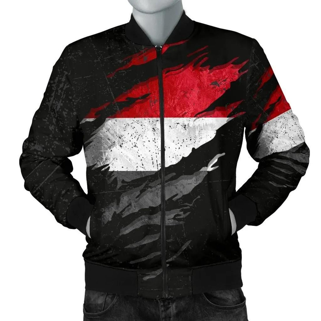 FUNSTUFFPRINT Yemen In Me Men's Bomber Jacket - Special Grunge Style 3D Bomber Jacket
