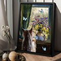 Yorkshire Terrier, Dog Lover, Wall Decor, Butterfly Flower Poster and Canvas