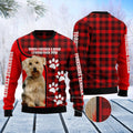 FUNSTUFFPRINT Yorkshire Terrier Paw Ugly Christmas Sweater, Dog Ugly Christmas Sweater, Ugly Dog Sweaters Ugly  Sweater